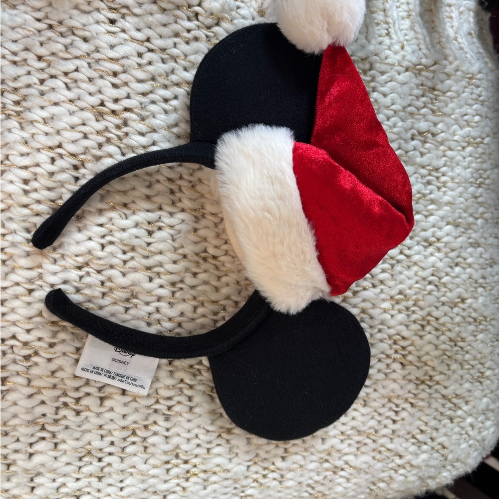 Walt Disney Mickey Mouse Ears with Santa Hat - Picture 3 of 12